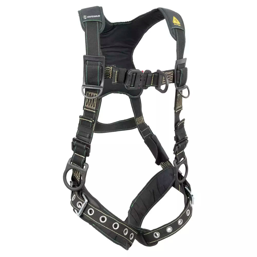 Arc Flash Full Body Harness with DE 3D, DE QC Chest, DE FD & TB Legs - Heavy Duty Fall Protection for Construction, Roofing & Industrial Work Safety