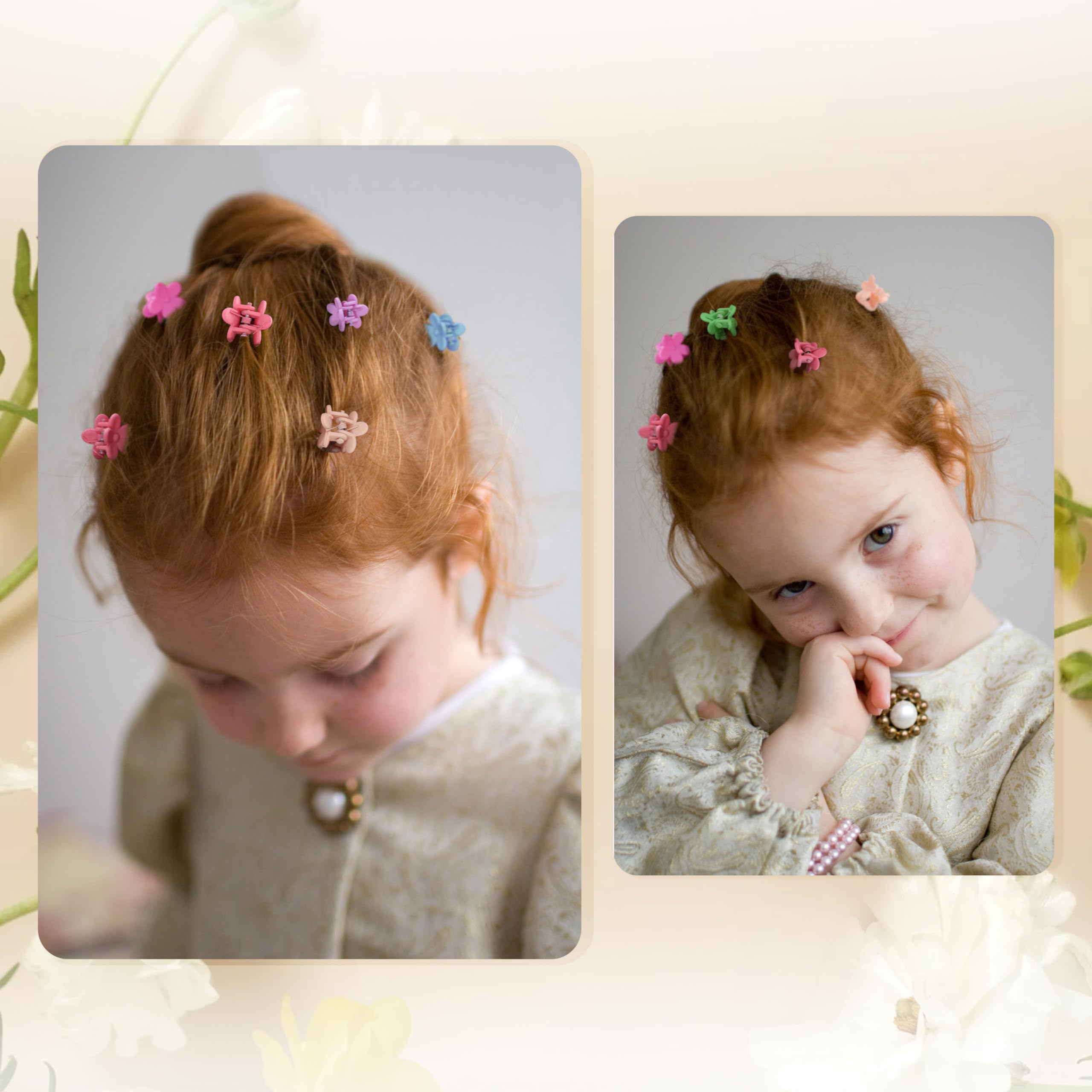 Colorful Mini Hair Claw & Flower Clips for Women Girls - Gift Box