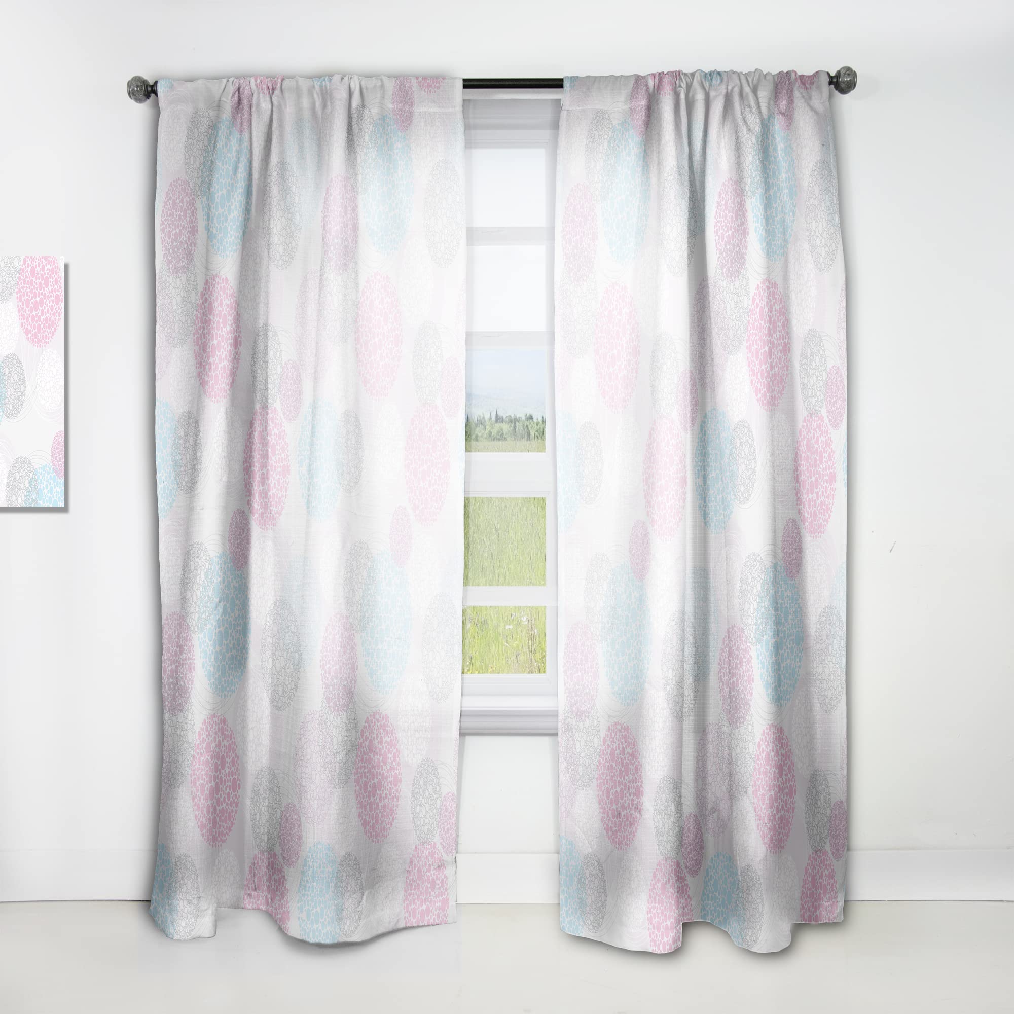 DesignQ Thermal Insulated Curtains - Circular Abstract Retro Geometric III Pattern - Single Panel 52x120 Inches - Blackout Drapes for Bedroom & Living Room - Perfect for Home Decor, Privacy & Energy Efficiency