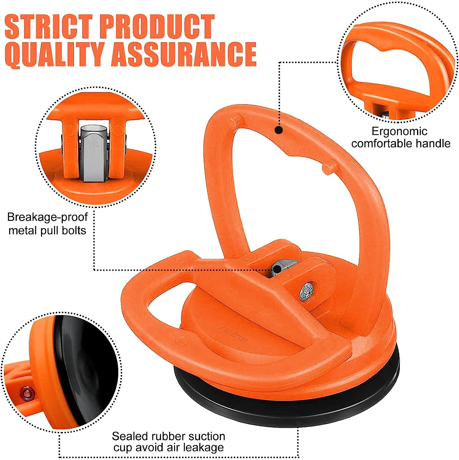 2PCS Car Dent Puller Tool Kit for Car Dent Repair, Glass, Screen, Tiles & Objects Moving, Orange - Perfect for DIY Auto Body Fixes, Home Repairs & Surface Maintenance
