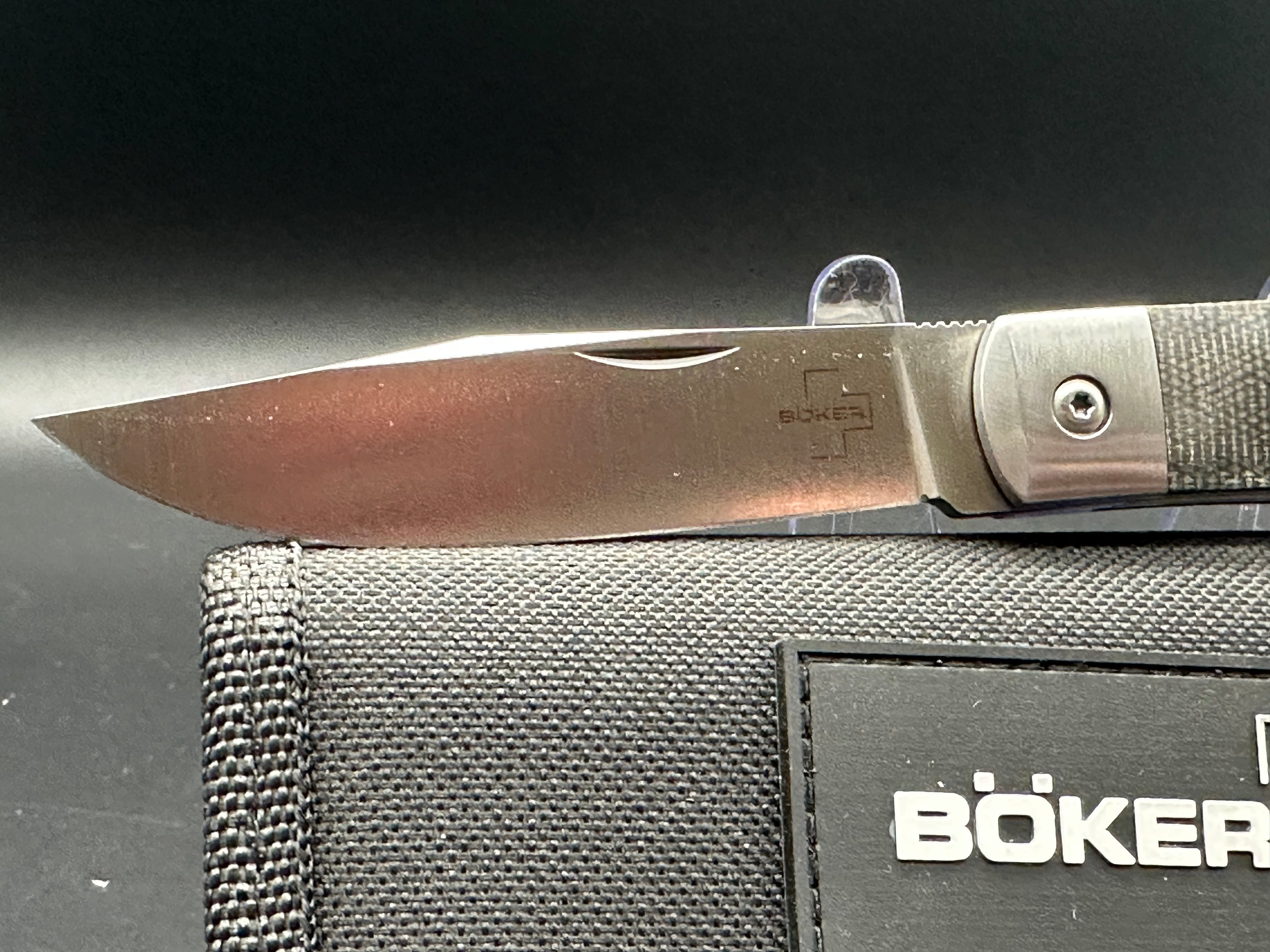 Boker Plus Bonfire Front Flipper Knife - Premium Green Canvas Micarta Handle - EDC Pocket Knife for Camping, Hiking & Outdoor Adventures