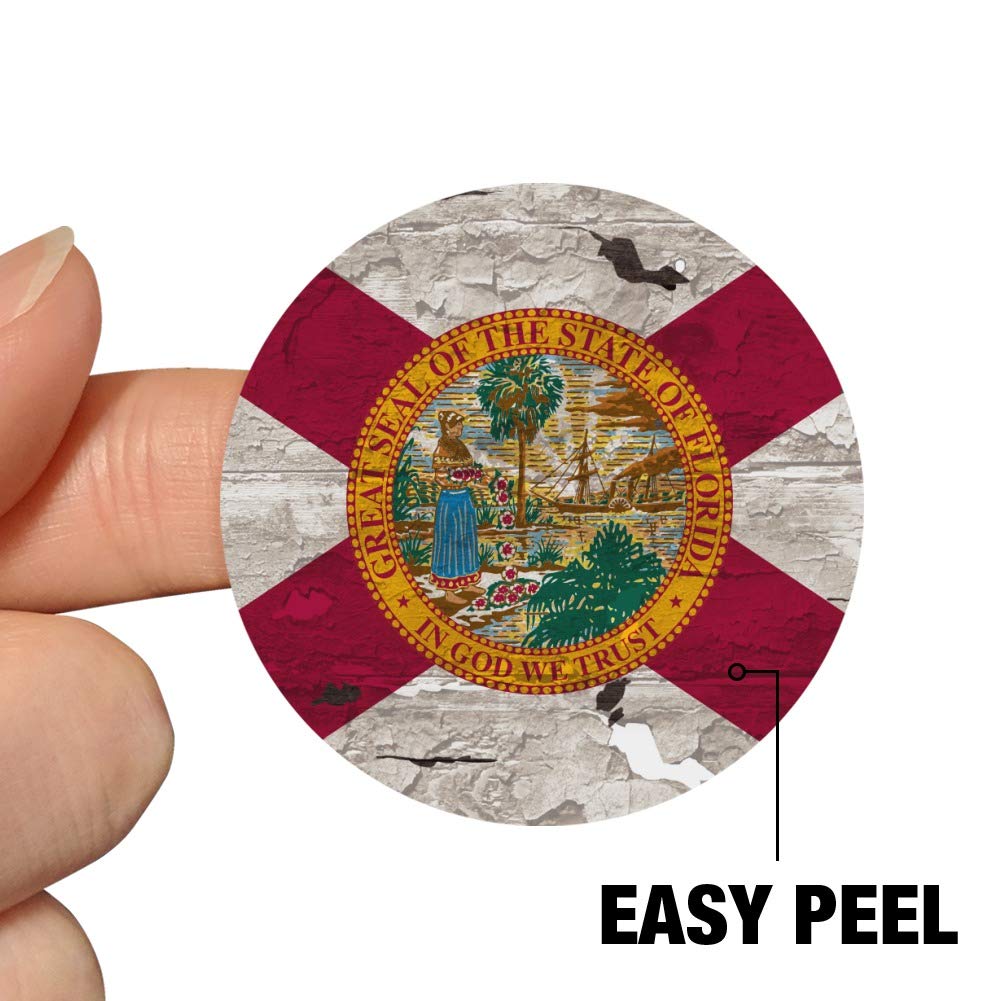 Rustic Florida Flag Planner Stickers for Scrapbooking & Crafts