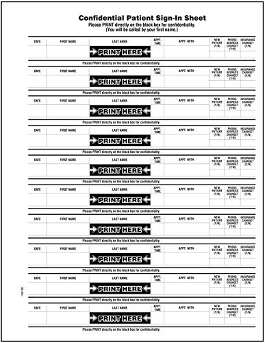 Confidential Patient Sign-in Books for Doctor Offices - 500 Pages per Book, Minimum 5-Book Purchase - Perfect for Medical Clinics, Hospitals, and Private Practices