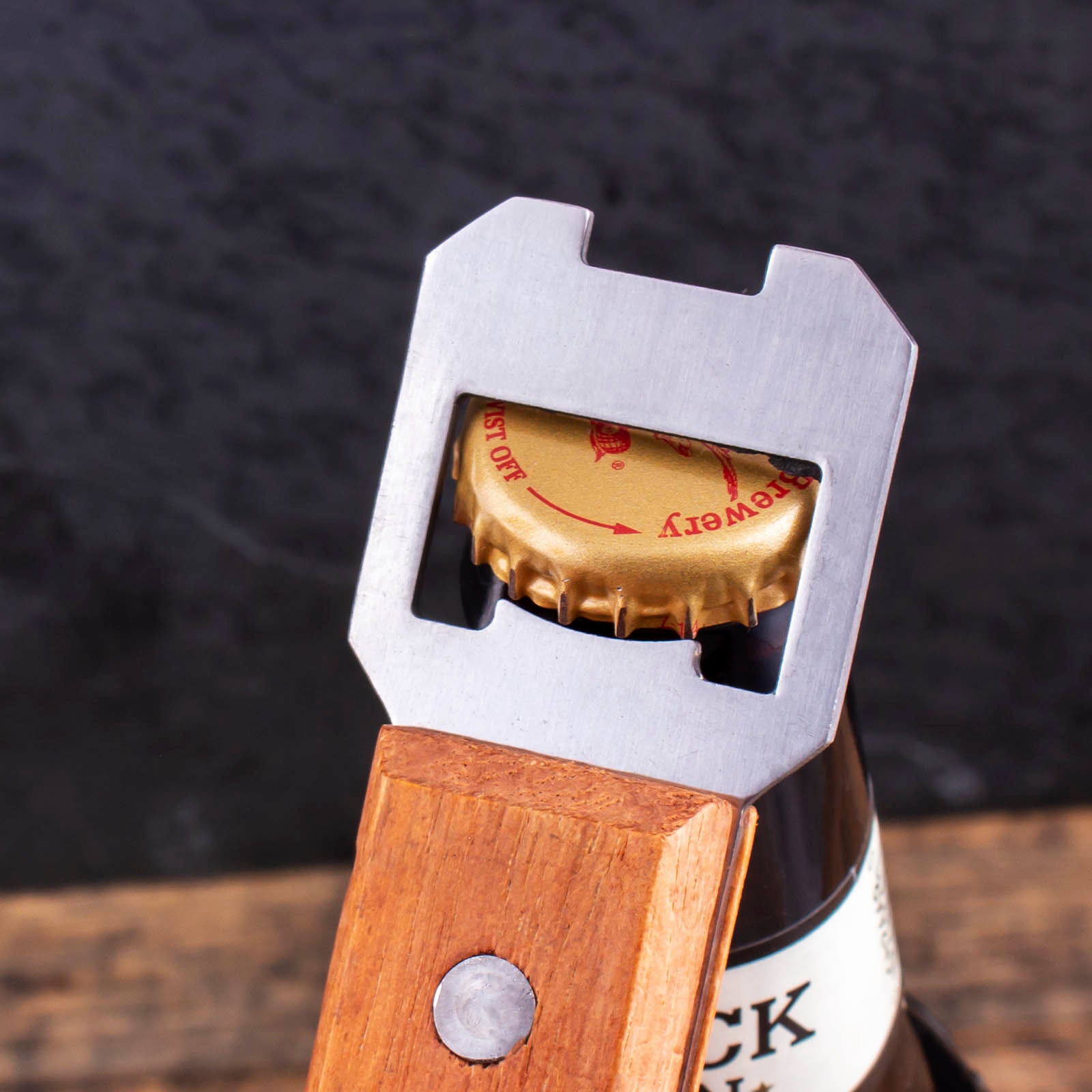 Premium Wooden Corkscrew Bottle Opener - Rustic Wine & Beer Opener for Home, Bar, Camping & Gifts