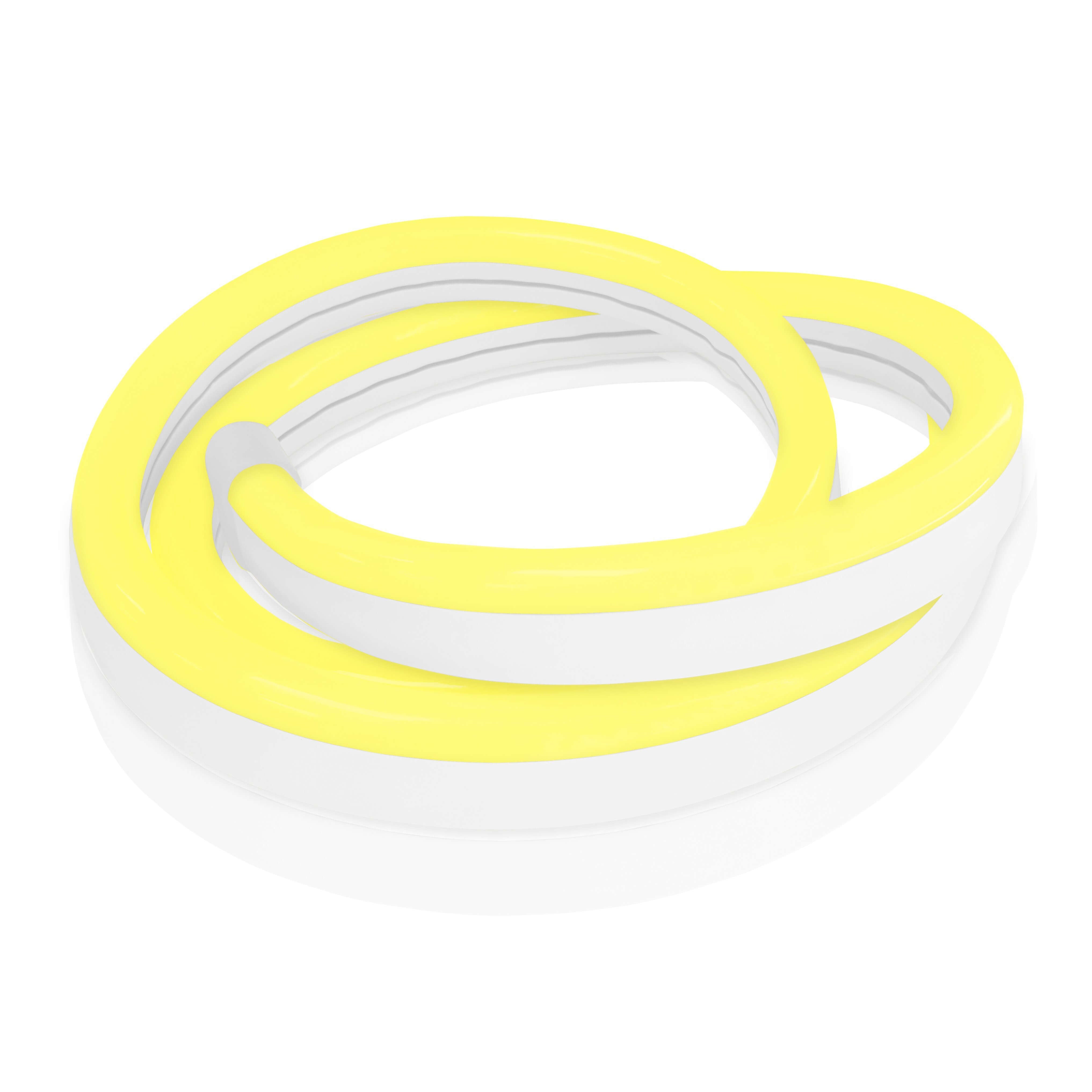 Neon LED Strip Light Yellow - 16.4ft Standard Size with Custom Cuts | Flexible RGB Rope Lighting for Bedroom, Gaming Room & Party Decor