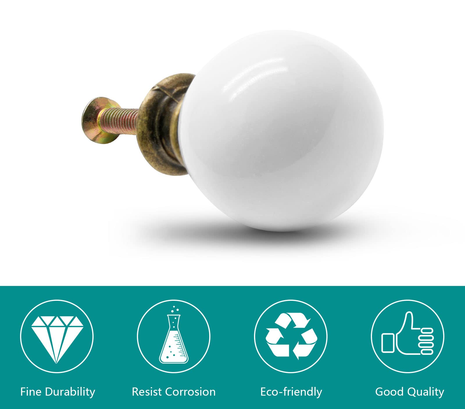 12-Pack White Ceramic Egg Cabinet Knobs - Vintage Drawer Pulls, Antique Egg-Shaped Dresser Handles with Mounting Screws - Perfect for Kitchen Cabinets, Bathroom Vanities & Furniture Restoration