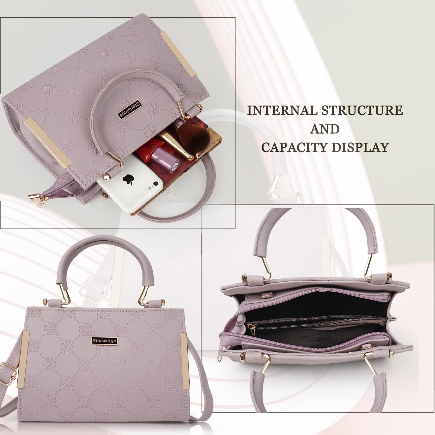 STARWINGS PU Synthetic Leather Women's Satchel Handbag for Work, Travel & Everyday Use | Stylish Ladies Shoulder Bag Purse for Office, Commute & Shopping