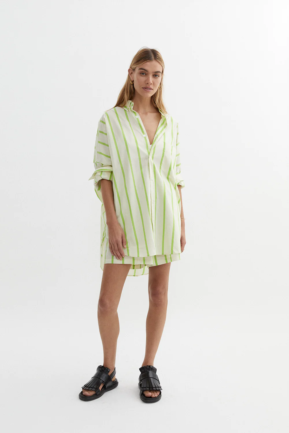 Amalie Green Shirt for Women - Stylish Casual Blouse for Everyday Wear & Office Outfits