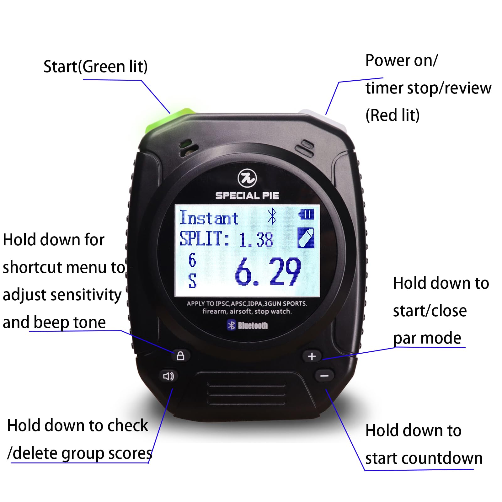 Professional Competition Shot Timer for Shooting Sports - USPSA, IPSC, IDPA, CAS, PRS, 3GUN & Steel Challenge | Precision Range Timer for Training & Practice | Perfect for Target Practice, Competition Prep & Firearm Drills