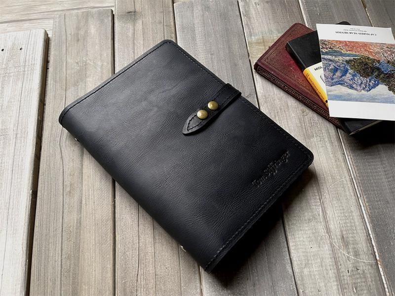 Premium Refillable Black Leather Journal for Writing, Sketching & Note Taking - Perfect for Travel, Office & Gift Giving