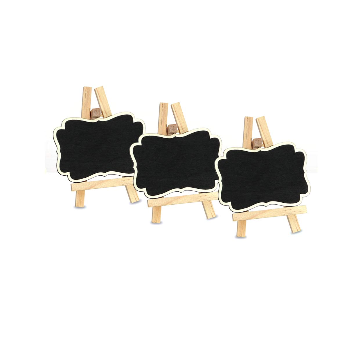 3pcs Mini Chalkboard Set - Small Blackboard with Wooden Easel Stand for Table Decor, Wedding Place Cards, Restaurant Menu Signs & Coffee Shop Specials Board - Perfect for Home, Office and Party Decorations