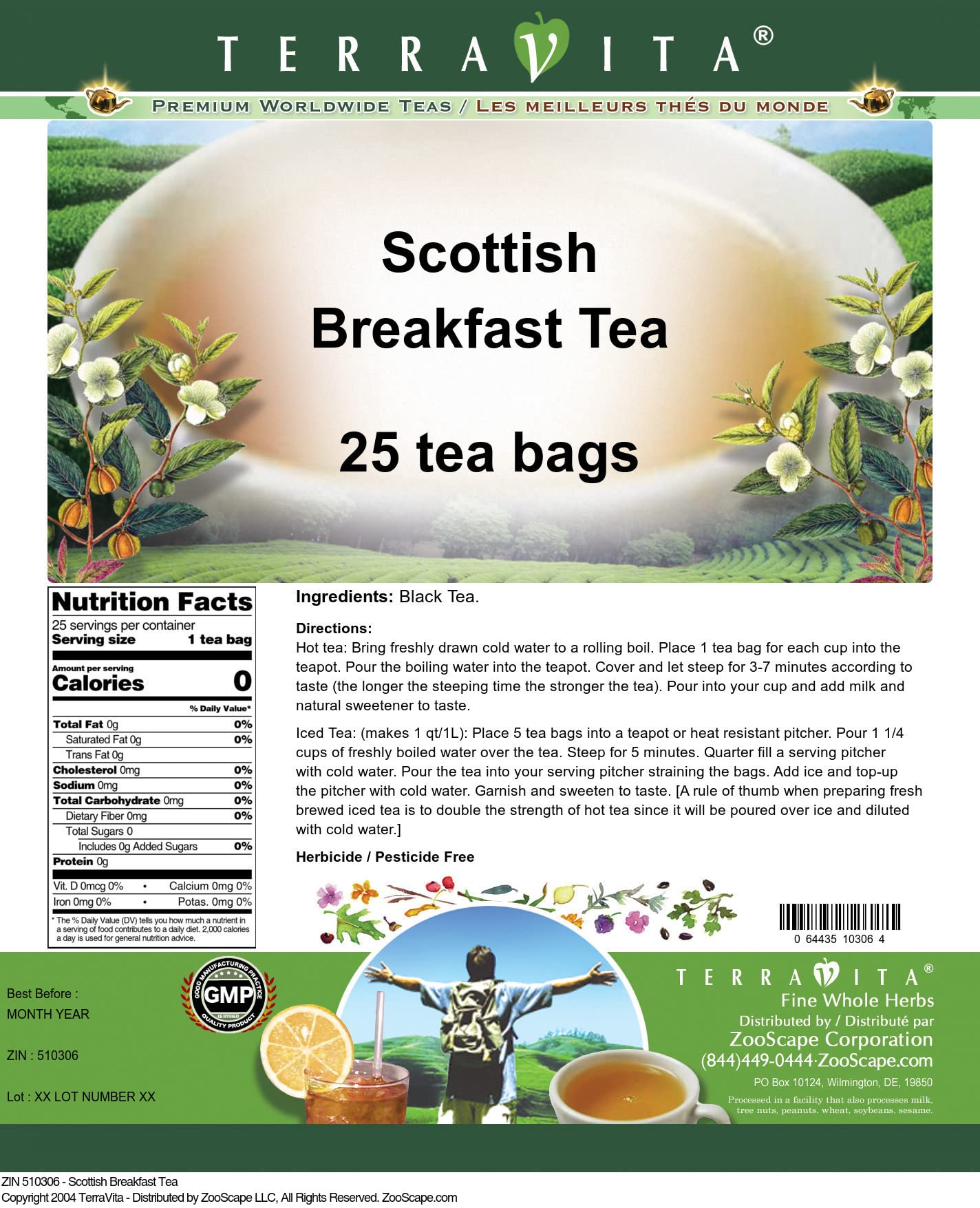 Premium Scottish Breakfast Tea - 25 Tea Bags (ZIN:510306) | Rich & Robust Black Tea Blend | Perfect for Morning Energy & Afternoon Relaxation