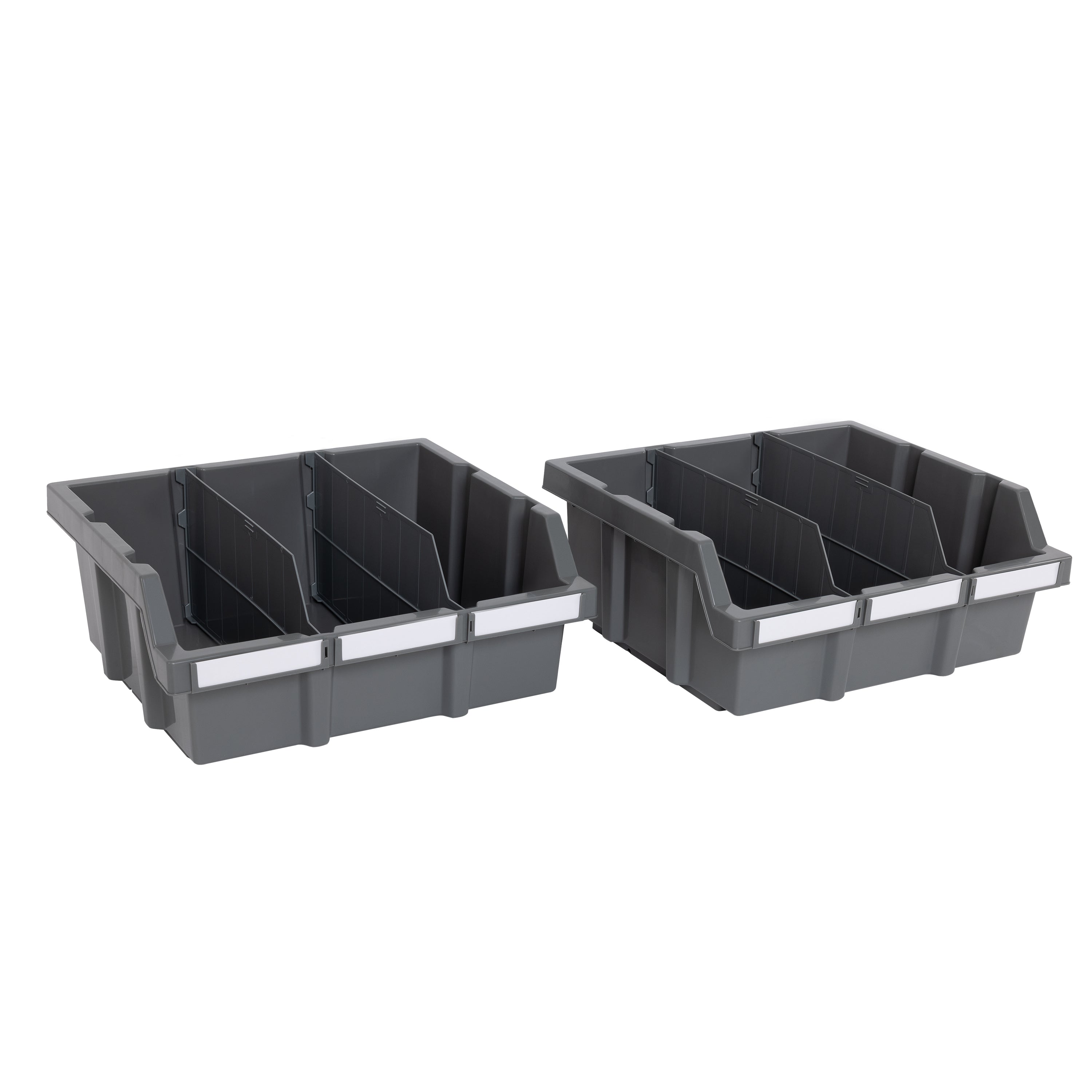 Commercial Grey Bin Rack Dividers - 6 Pack Organizers for Warehouse Shelving & Storage Systems | Perfect for Retail Stores, Garages, and Industrial Organization