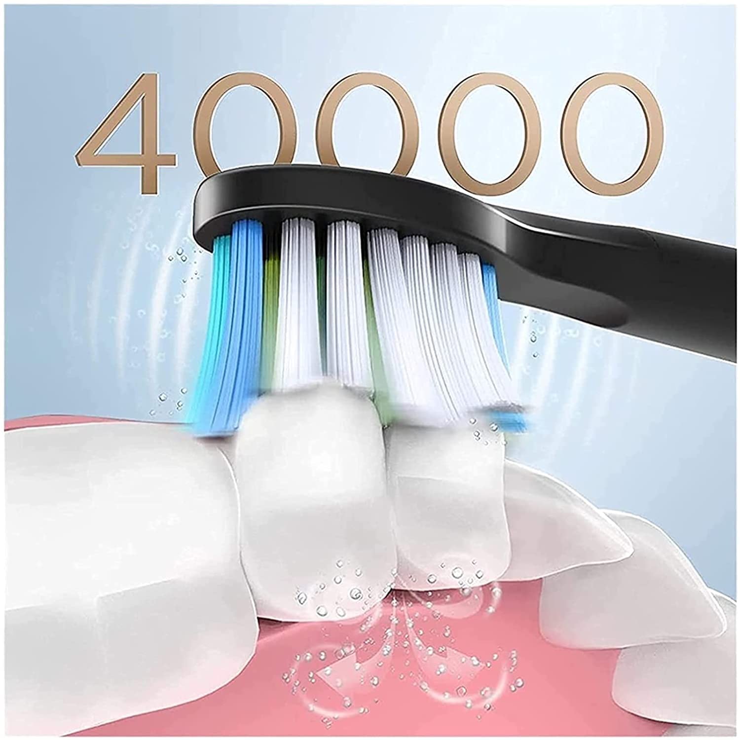 Rechargeable Electric Toothbrush for Adults with 8 Brush Heads & 5 Cleaning Modes - Whitening, Sensitive, Gum Care - Perfect for Travel & Daily Oral Hygiene