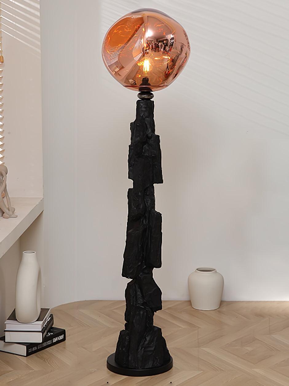 Modern Charcoal Lava Floor Lamp - Adjustable LED Standing Light for Living Room, Bedroom & Office - Dimmable Ambient Lighting for Home Decor