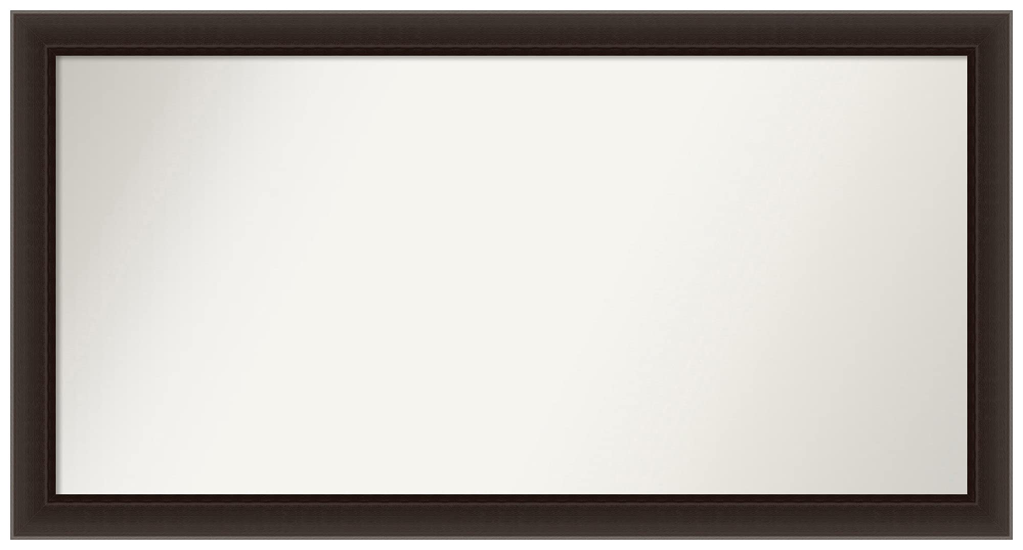 Amanti Art Non-Beveled Custom Wall Mirror 23.5x44.5 Inches - Romano Espresso Narrow Frame - Bathroom, Living Room, Bedroom Decor - Brown Wooden Mirror - Various Custom Sizes Available