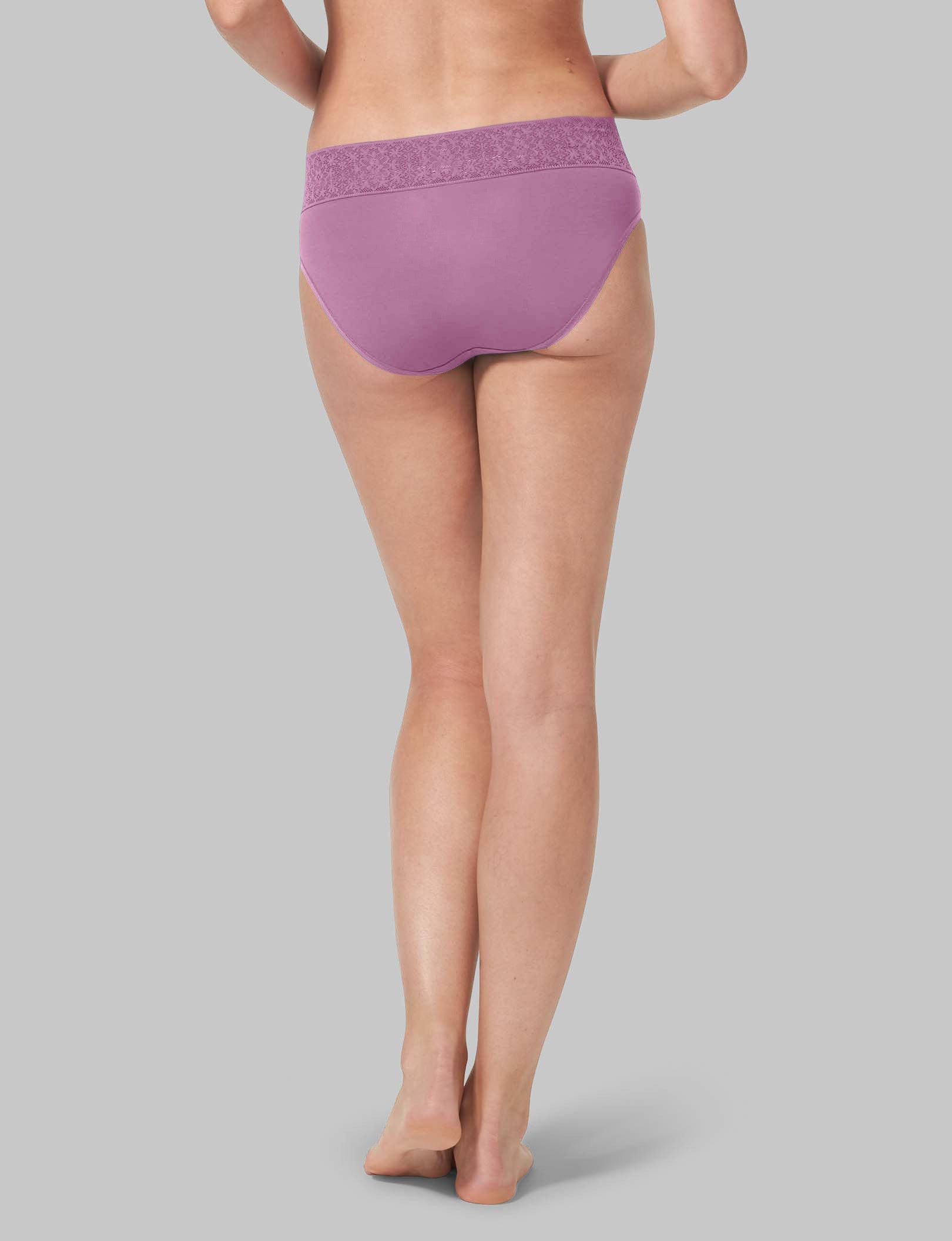 Women's Breathable Cotton Briefs with Lace Waistband - Comfortable Underwear for Everyday Wear & Sleep
