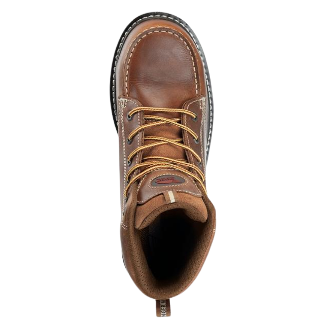 Men's Comfortable Wedge Moc Carbon Nano Toe Work Shoes - Tobacco Brown (D Width) - Perfect for Construction, Landscaping & Outdoor Work