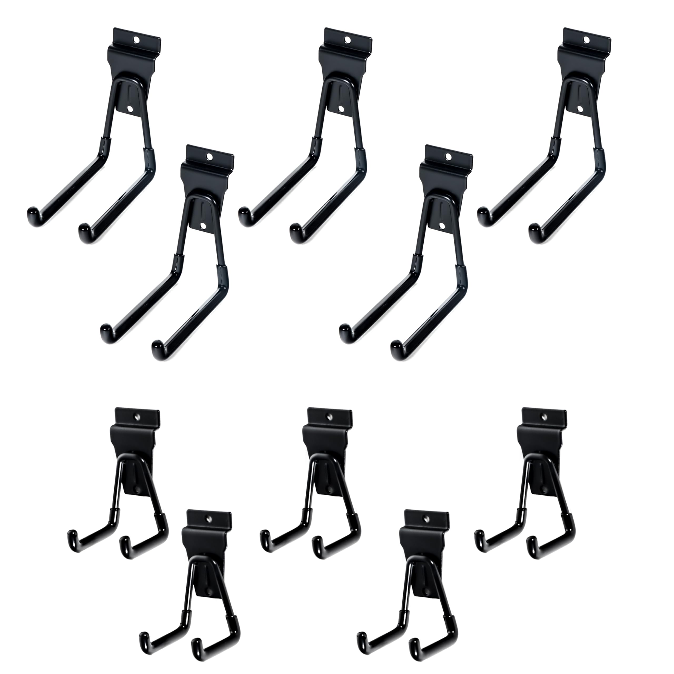 Trademark Innovations Slat Board Hooks - 10-Pack Double Wall Hooks for Slatwall Organization - Heavy Duty Slatwall Hangers & Accessories - Perfect for Retail Stores, Garages and Home Organization