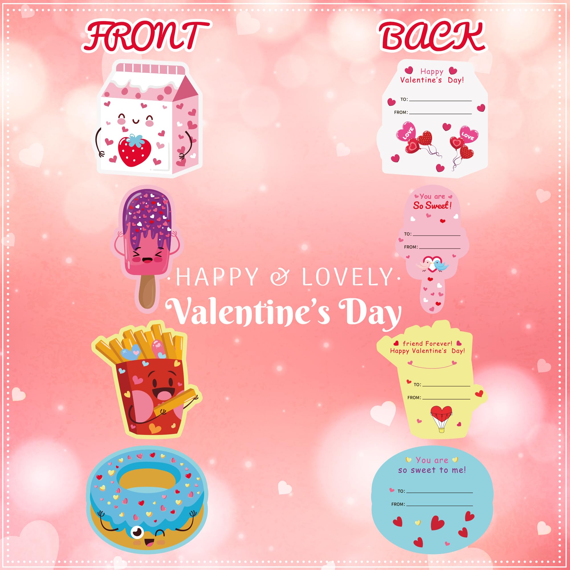 OHOME 204 PCS Valentine's Day Stickers for Kids - Heart Shaped Cards with Fun Stickers - Perfect for Classroom Exchanges, School Parties & DIY Crafts - Cute Valentine's Day Gifts for Boys & Girls