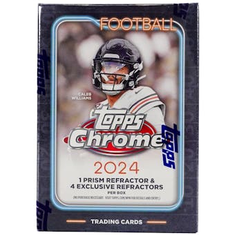 2024 Topps Chrome Football 7 Pack Blaster Box - NFL Trading Cards Collection for Collectors & Fans - Perfect for Gifts, Trading, and Display