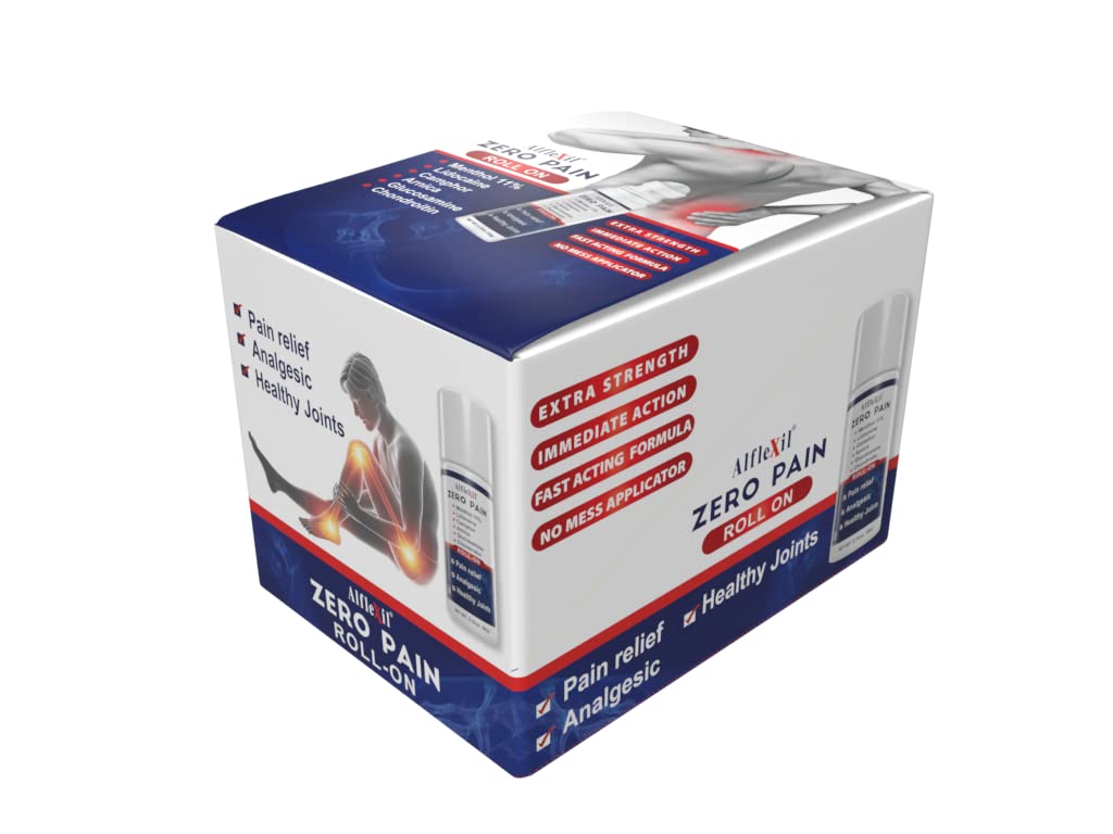 ALFLEXIL Pain Relief Roll-On Cooling Gel for Muscle Aches, Arthritis & Joint Support - Fast-Acting Topical Pain Reliever - 3.18 oz Bottle (12 Pack) - Perfect for Post-Workout Recovery & Chronic Pain Management