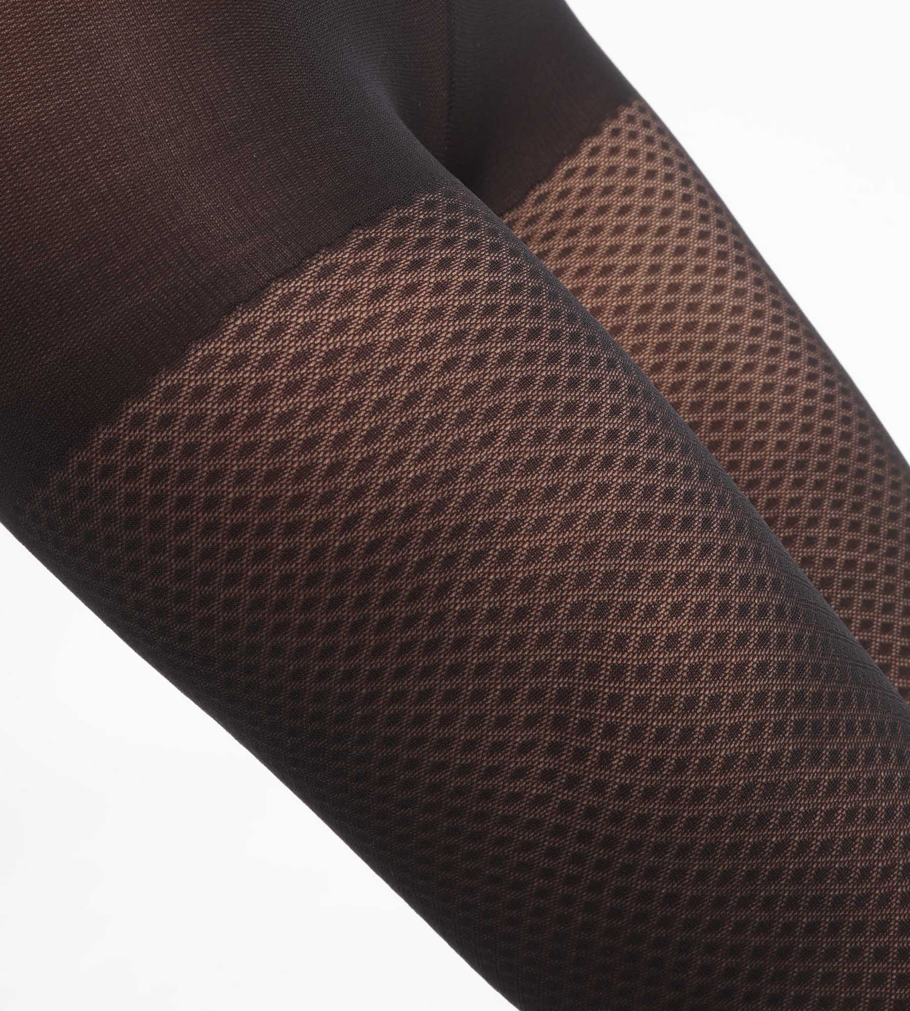 Black Diamond Pattern Sheer Tights for Women - Comfortable & Stylish Opaque Pantyhose for Everyday Wear, Office, Parties & Special Occasions