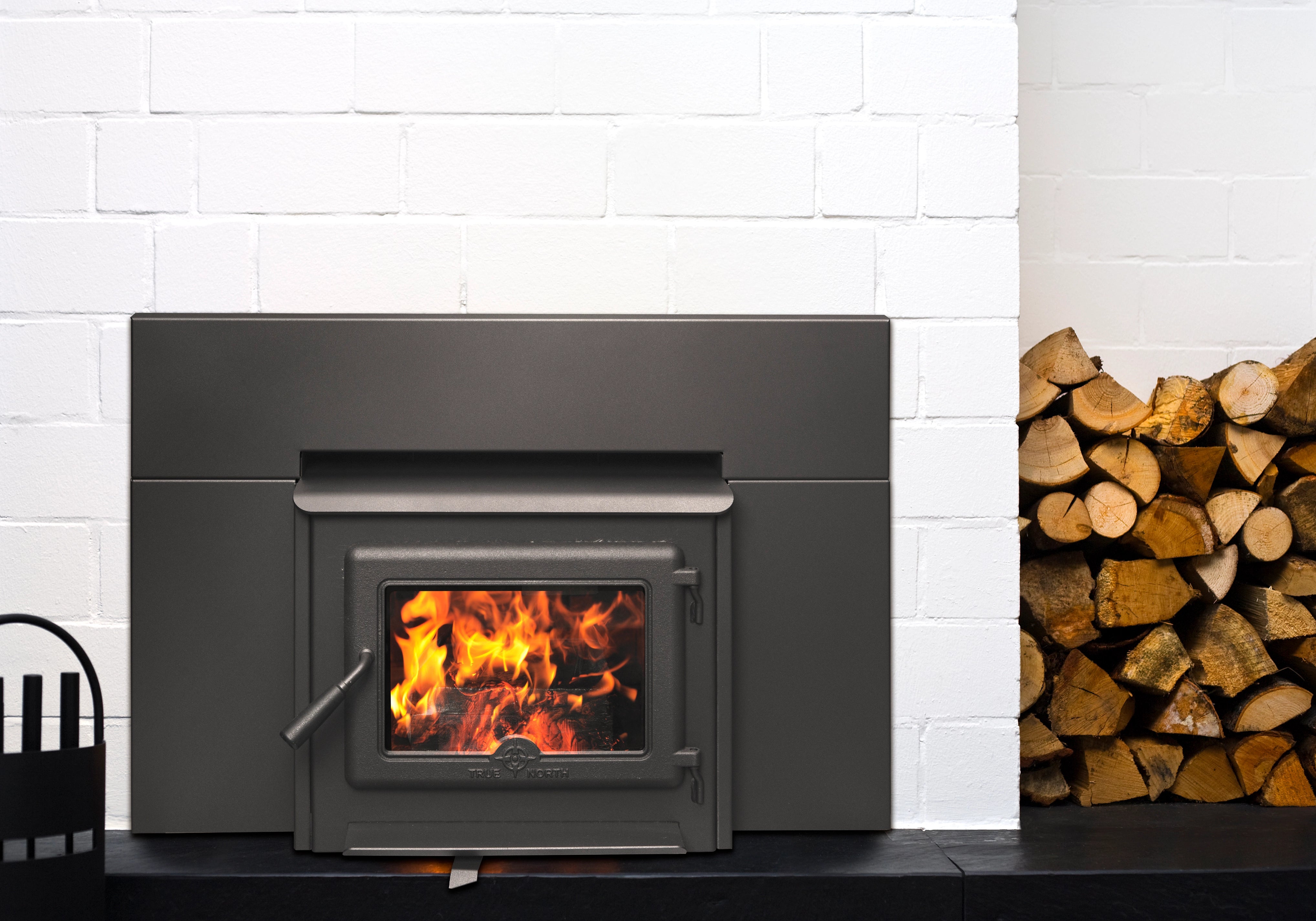 True North TN20 EPA Certified Wood Burning Fireplace Insert - Efficient Heating for Living Rooms, Cabins & Outdoor Spaces