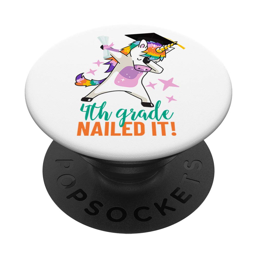 4th Grade Graduation Unicorn PopSockets PopGrip - Swappable Phone & Tablet Grip for Girls | Perfect Graduation Gift for Elementary School Students, Birthday Party Favors & Back-to-School Accessories
