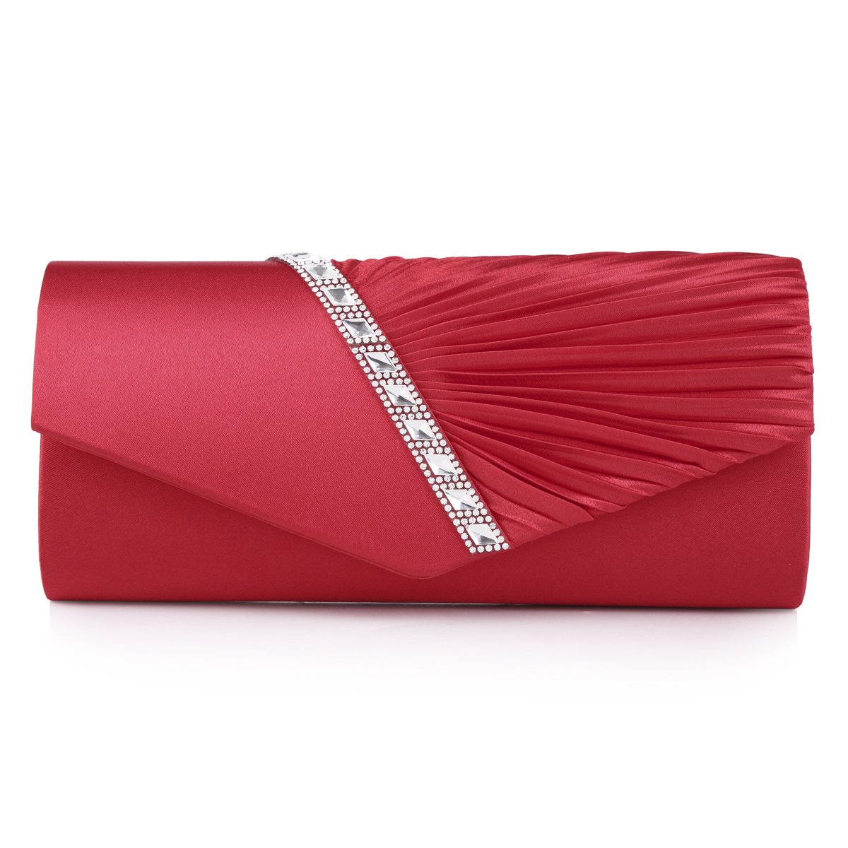 Elegant Rhinestone Women's Evening Clutch Bag - Red Damara Handbag for Parties, Weddings & Special Occasions