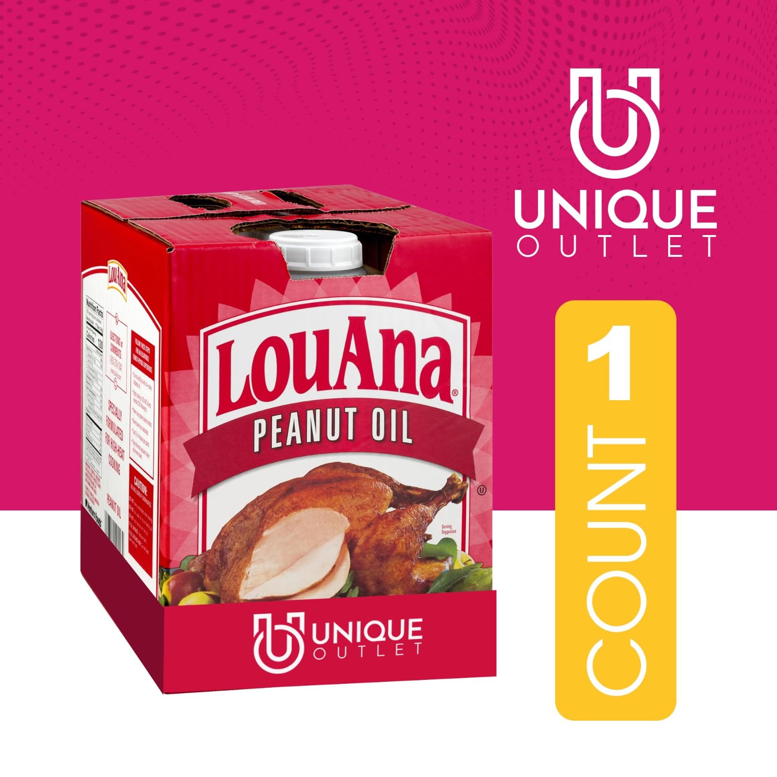 LouAna Pure Peanut Oil 3 Gallons with Baster and Cleaning Brush - Ideal for Deep Frying, Cooking & Baking - Perfect for Restaurants, Catering & Home Chefs