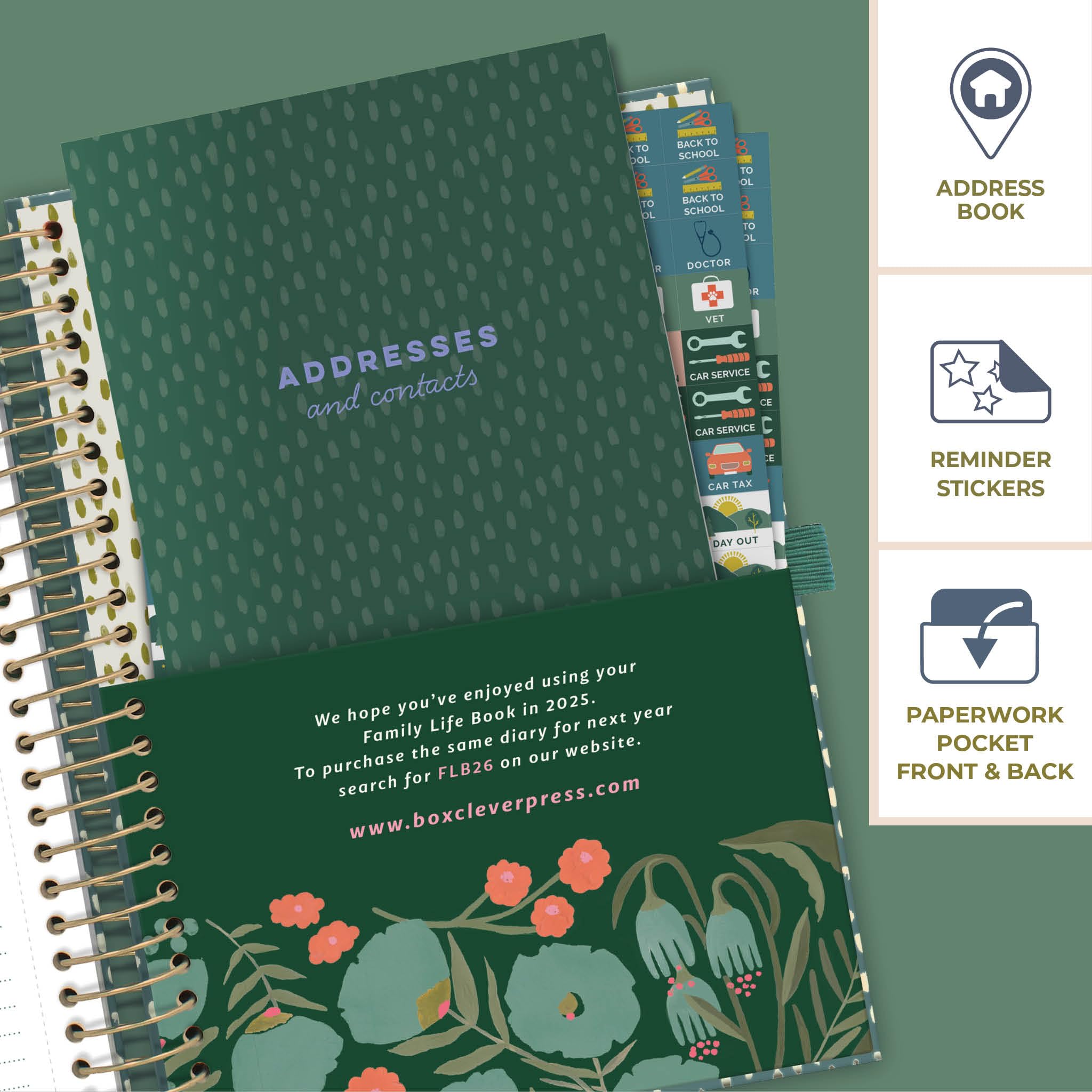 Boxclever 2025 Family Life Planner - 16-Month A5 Weekly Diary with 7 Columns, Shopping Lists & Stickers (Aug 2024-Dec 2025) | Perfect for Home Organization, Work Planning & Personal Scheduling