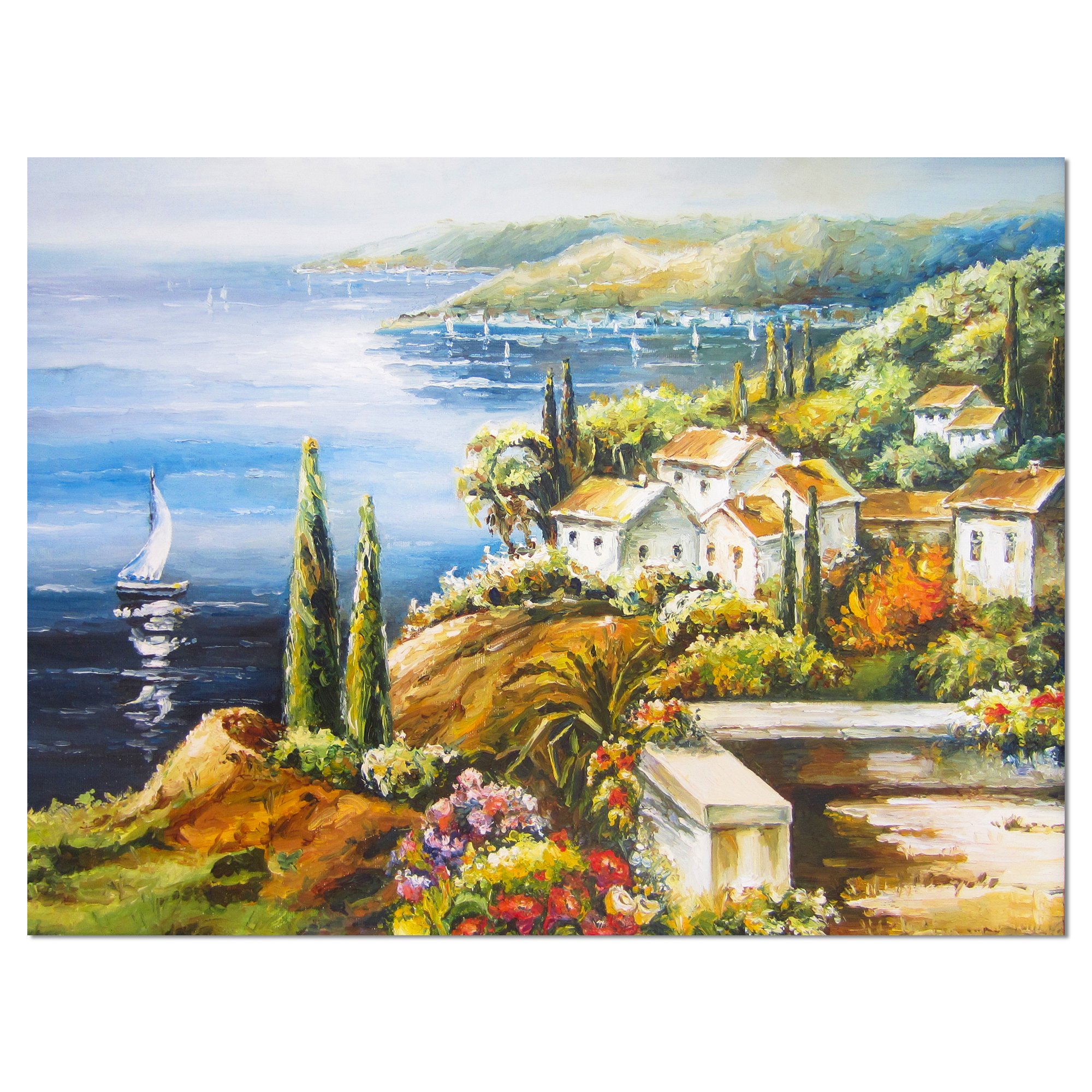 Sailing Boat Remote View Seascape Canvas Art Print - Nautical Wall Decor for Living Room, Bedroom & Office - Perfect Coastal Home Decor Gift