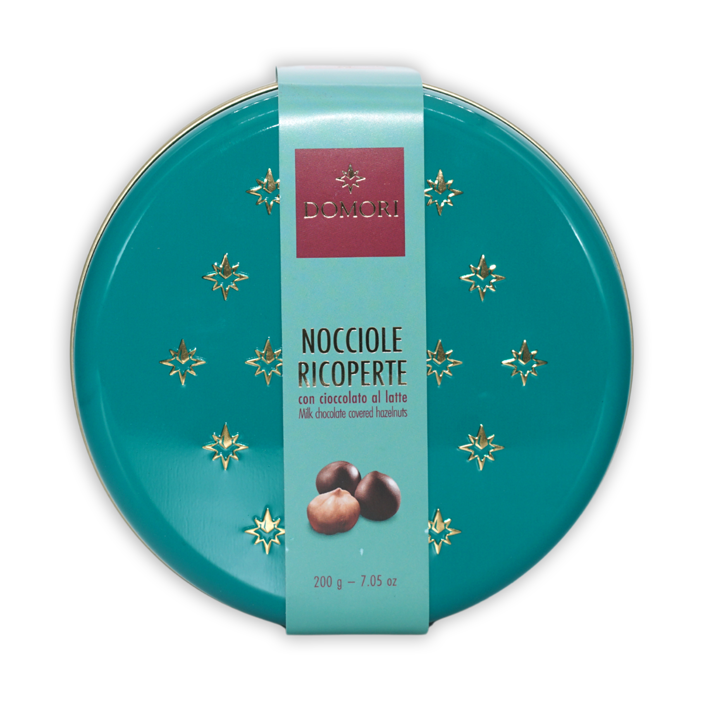 Premium Domori Milk Chocolate Covered Hazelnuts in Elegant Gift Tin - 50% Cocoa - Perfect for Holidays, Corporate Gifts & Gourmet Snacking