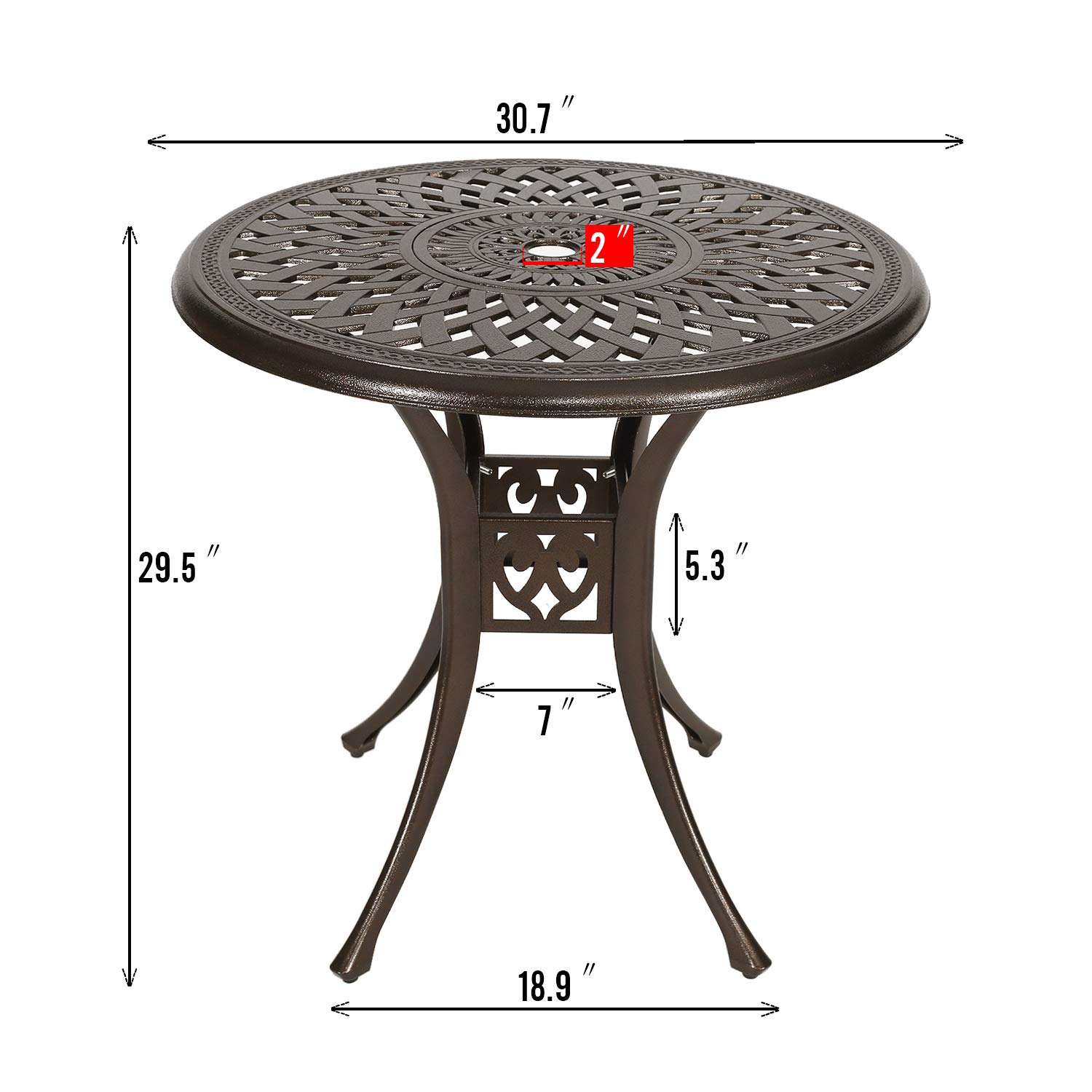 YUSING 3-Piece Outdoor Patio Bistro Set - 31