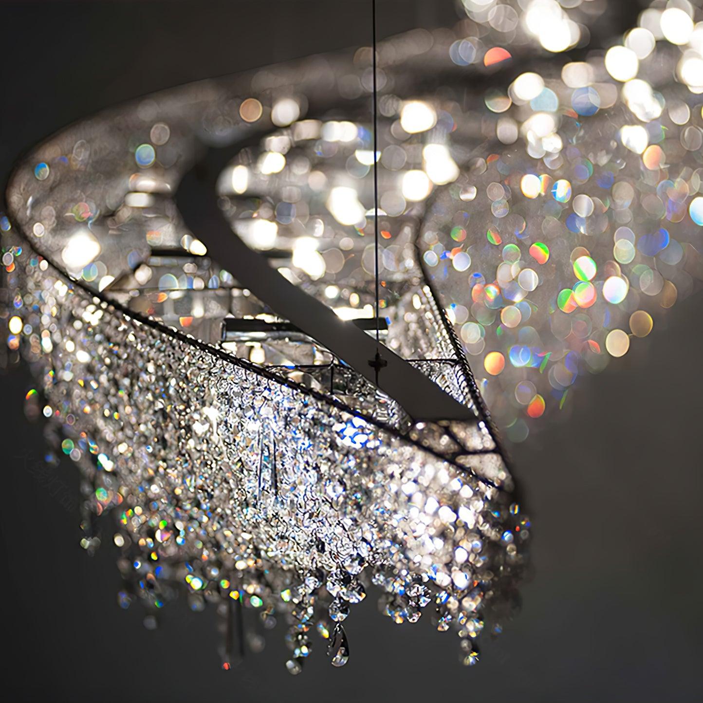 Elegant Boat Crystal Chandelier - Modern Nautical Ceiling Light Fixture for Dining Room, Living Room & Bedroom Decor