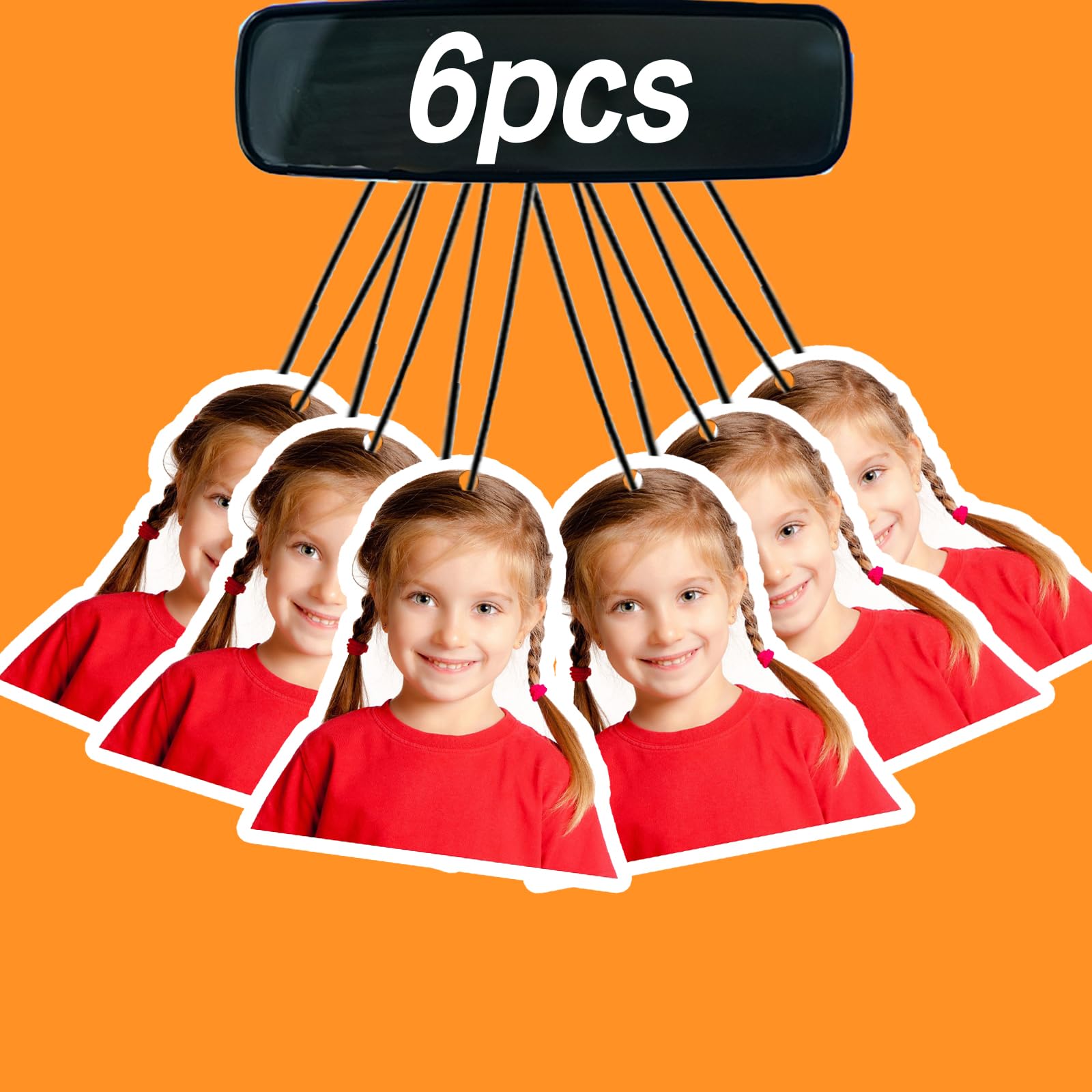 6Pcs Custom Photo Air Fresheners - Double Sided Personalized Car Freshener with Logo, Valentine's Day Gift, Car Accessories for Rear View Mirror | Perfect for Cars, Offices & Home Decor (6pcs-Crop)