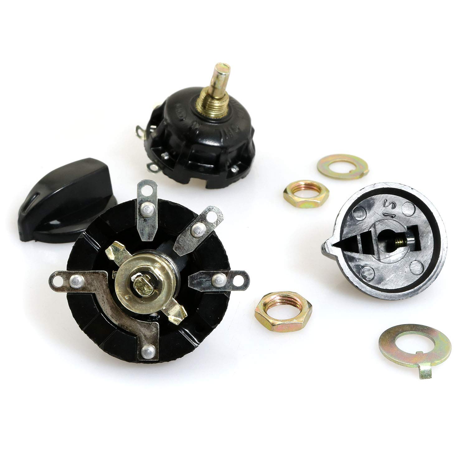 2PCS 120V-250V 4-Position 3-Speed Fan Speed Rotary Switches with Knob - Fan Selector for Ceiling Fans, Table Fans & Exhaust Fans - Perfect for Home, Office & Workshop Use