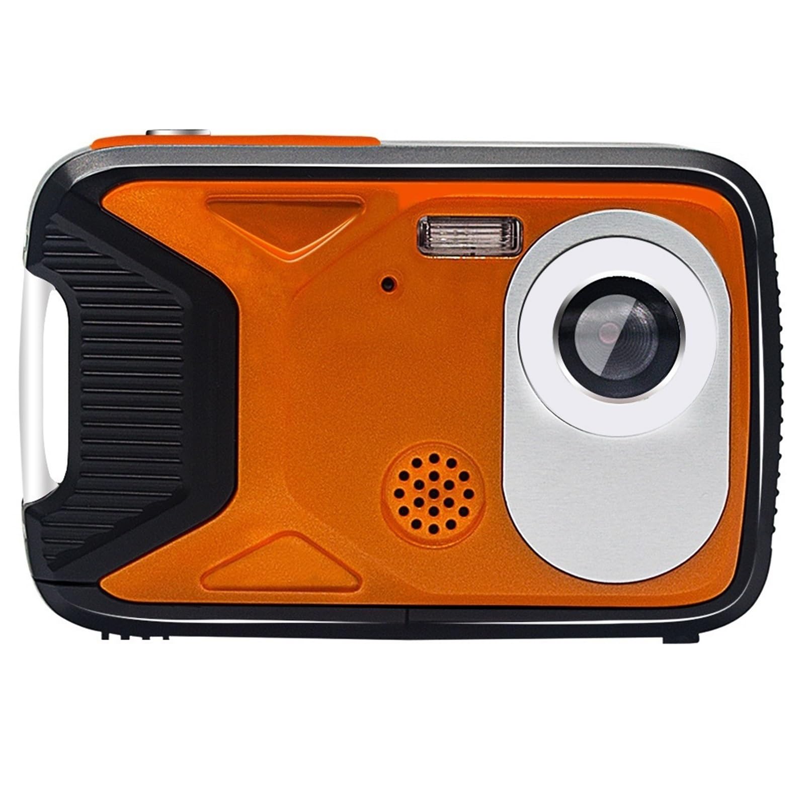 MZZYG 1080P HD Waterproof Digital Camera - 2.8 Inch Screen, Underwater Diving & Panoramic Video (Orange) - Perfect for Snorkeling, Beach Vacations & Outdoor Adventures