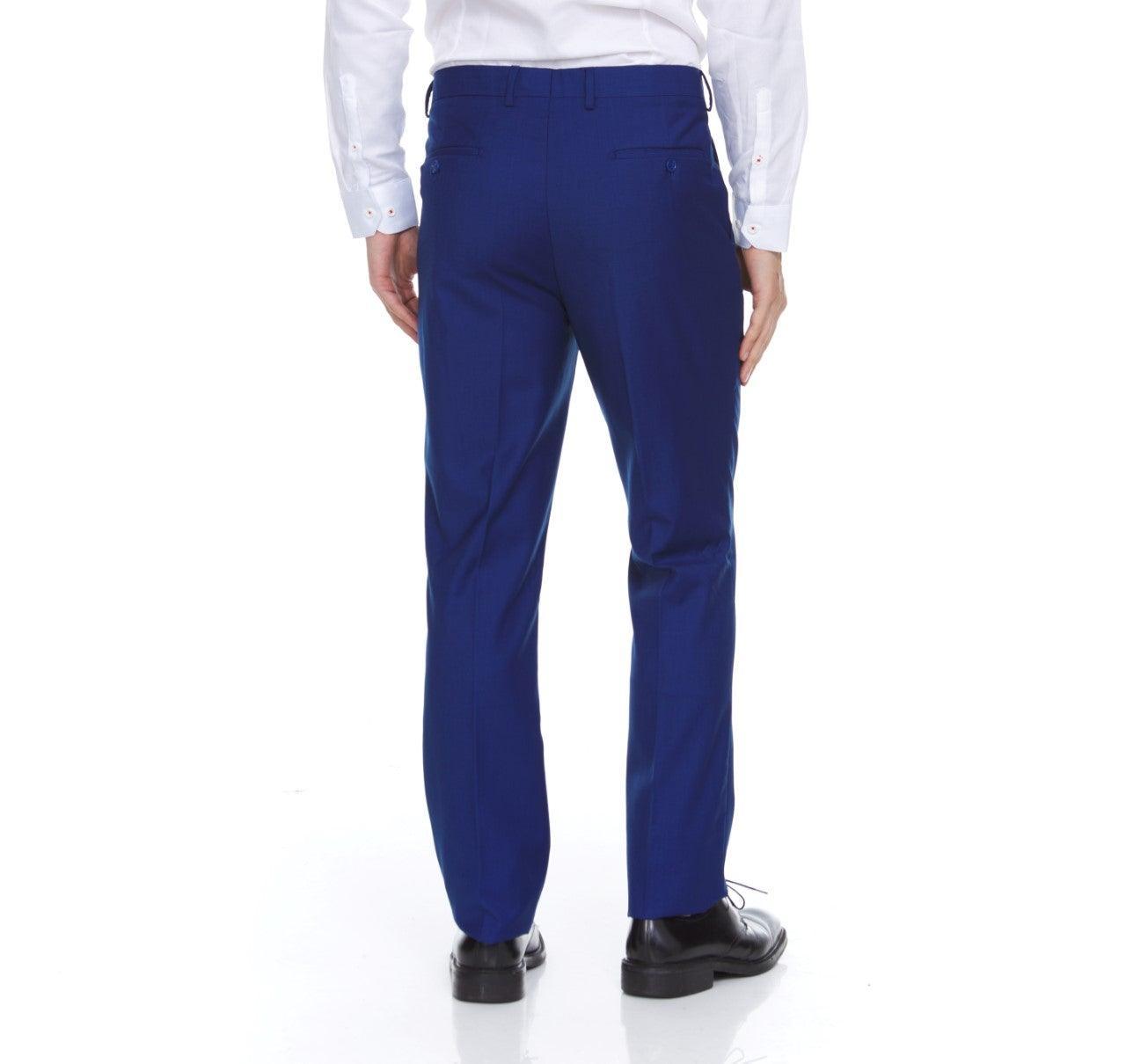 Ferera Collection Men's 3-Piece Modern Fit Suit in French Blue | Slim Fit Business Suit for Weddings, Office & Formal Events