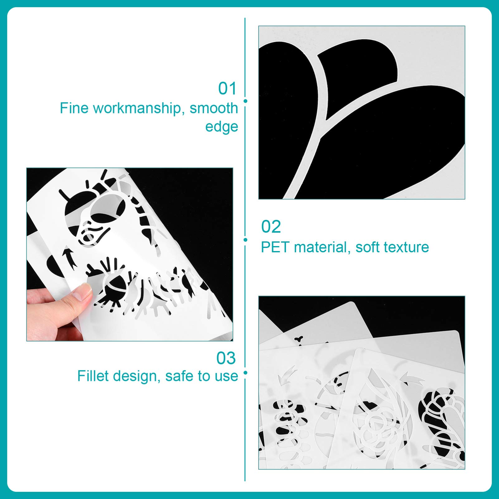 EXCEART 4 Sheets Animal Life Cycle Stencils for Kids - Educational Pet Supplies & Learning Tools - Perfect for Homeschooling, Classroom Activities & DIY Crafts
