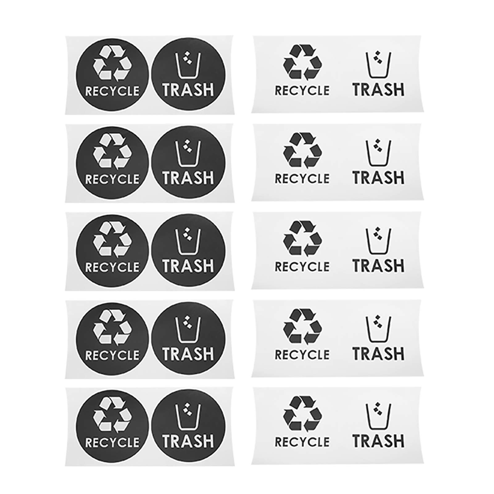 Recycle Sticker Set - 20PCS Large Lettering Trash Can Decals, Durable PVC Adhesive Labels for Kitchen & Home Waste Bins | Perfect for Recycling Bins, Trash Cans, Compost Containers & Eco-Friendly Home Organization