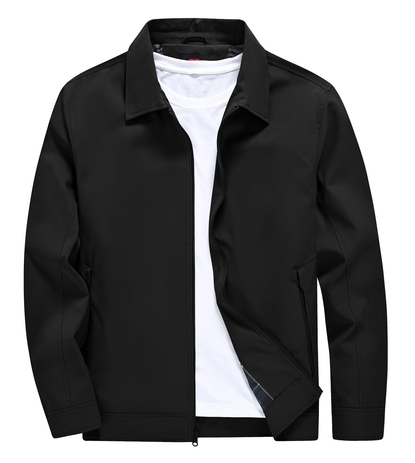 YSENTO Men's Lightweight Bomber Jacket - Breathable Windbreaker with Collar & Zip Pockets for Work, Golf, Outdoor Activities | Casual & Sporty Style