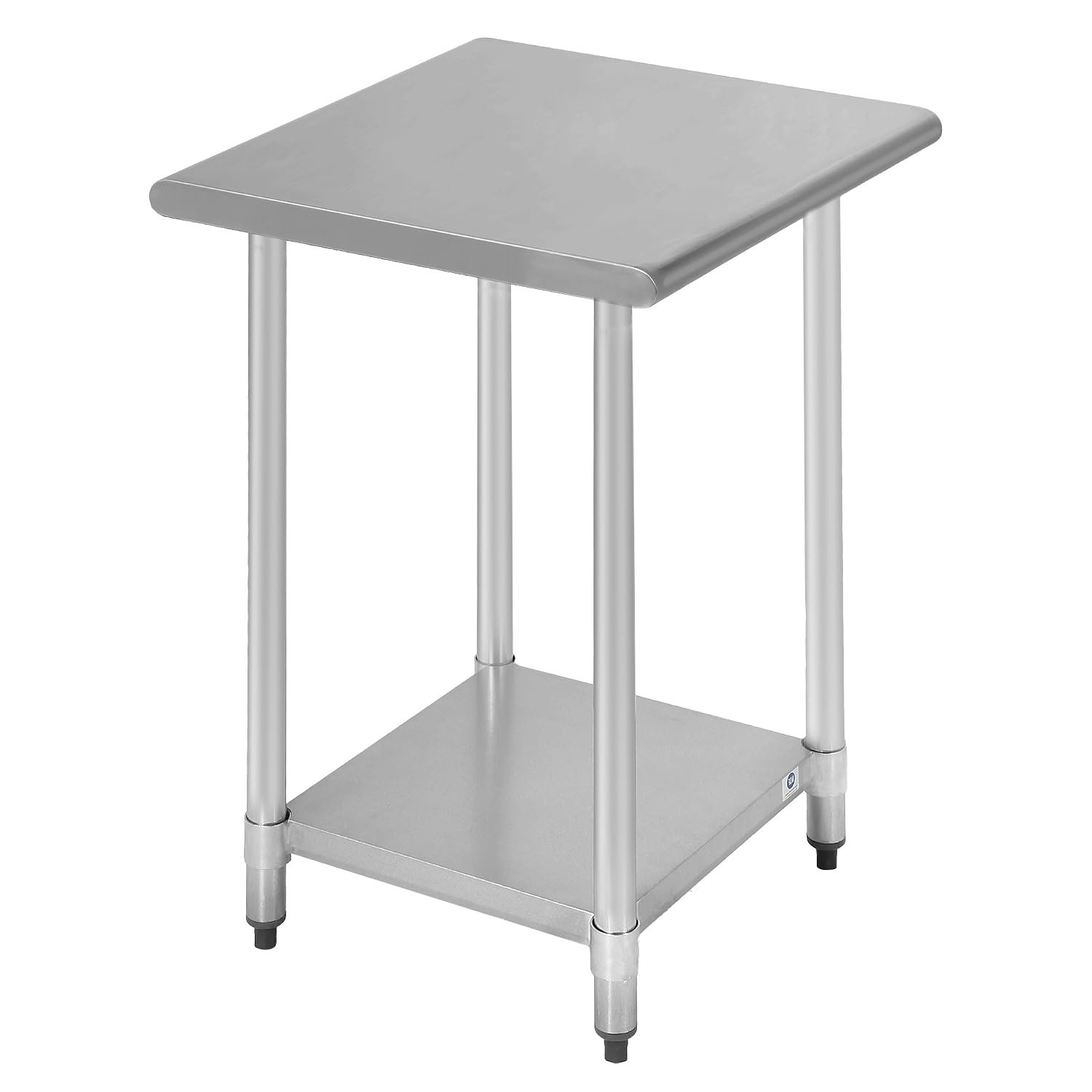 24x24 Inch NSF Certified Stainless Steel Commercial Kitchen Work Table with Undershelf & Adjustable Galvanized Legs - Heavy Duty Food Prep Table for Restaurants, Catering, and Home Kitchens