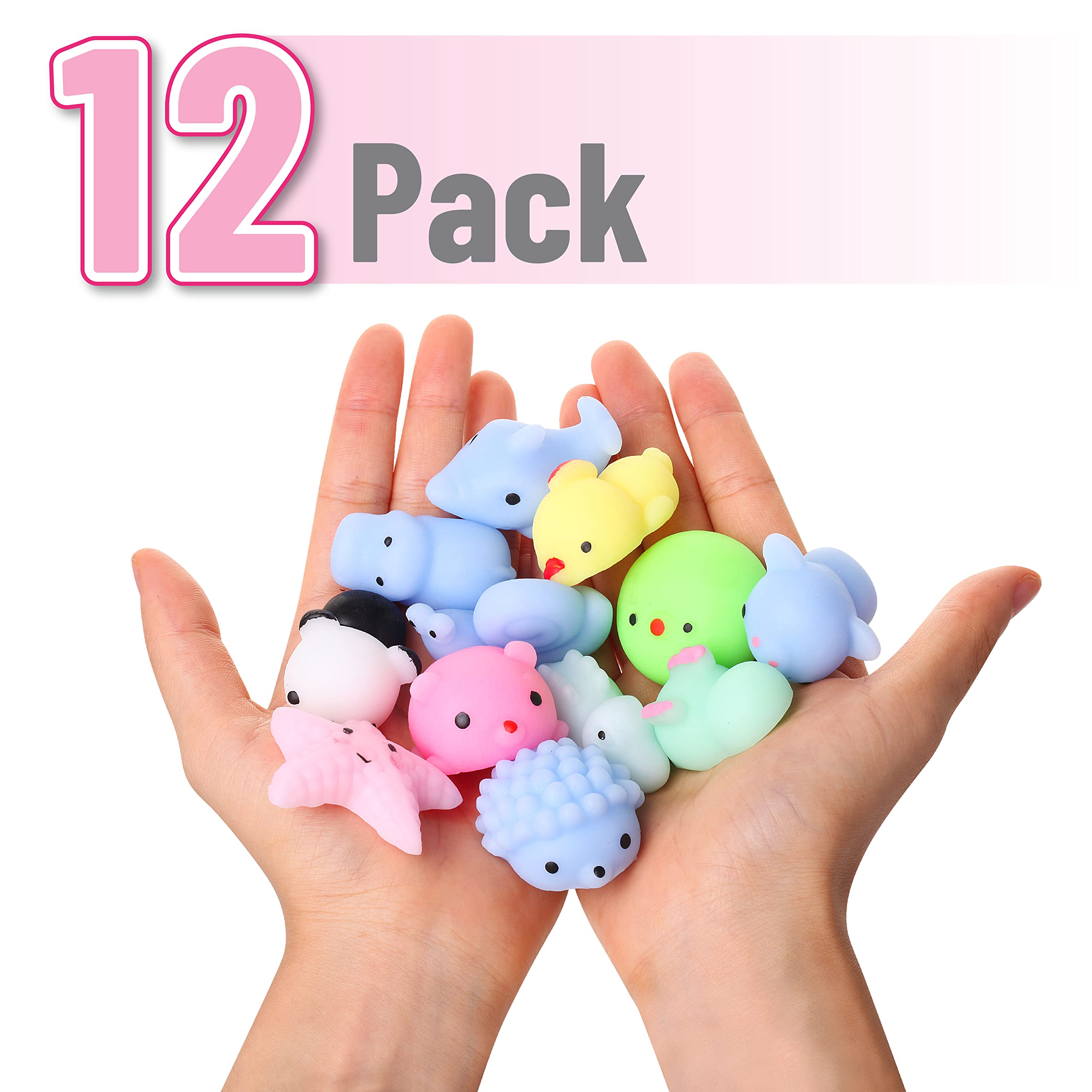 Mr. Pen Squishy Toys 12 Pack - Stress Relief & Sensory Toys for Kids - Mini Squishy Animals, Easter Egg Fillers - Perfect for Party Favors, Classroom Rewards & Anxiety Relief