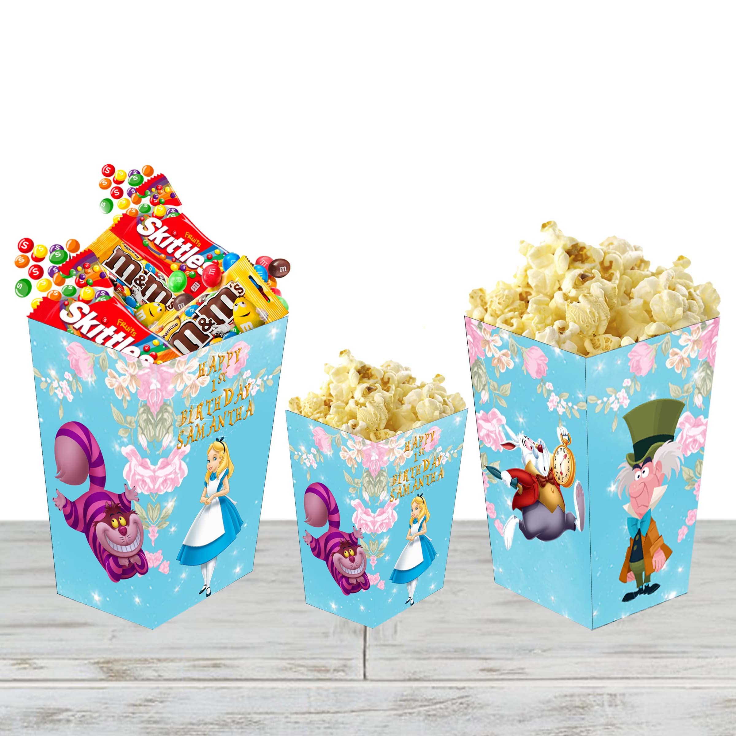 Alice Popcorn Box | 12-Pack Candy Box for Parties, Movie Nights & Gift Giving - Perfect for Birthday, Halloween & Christmas Treats