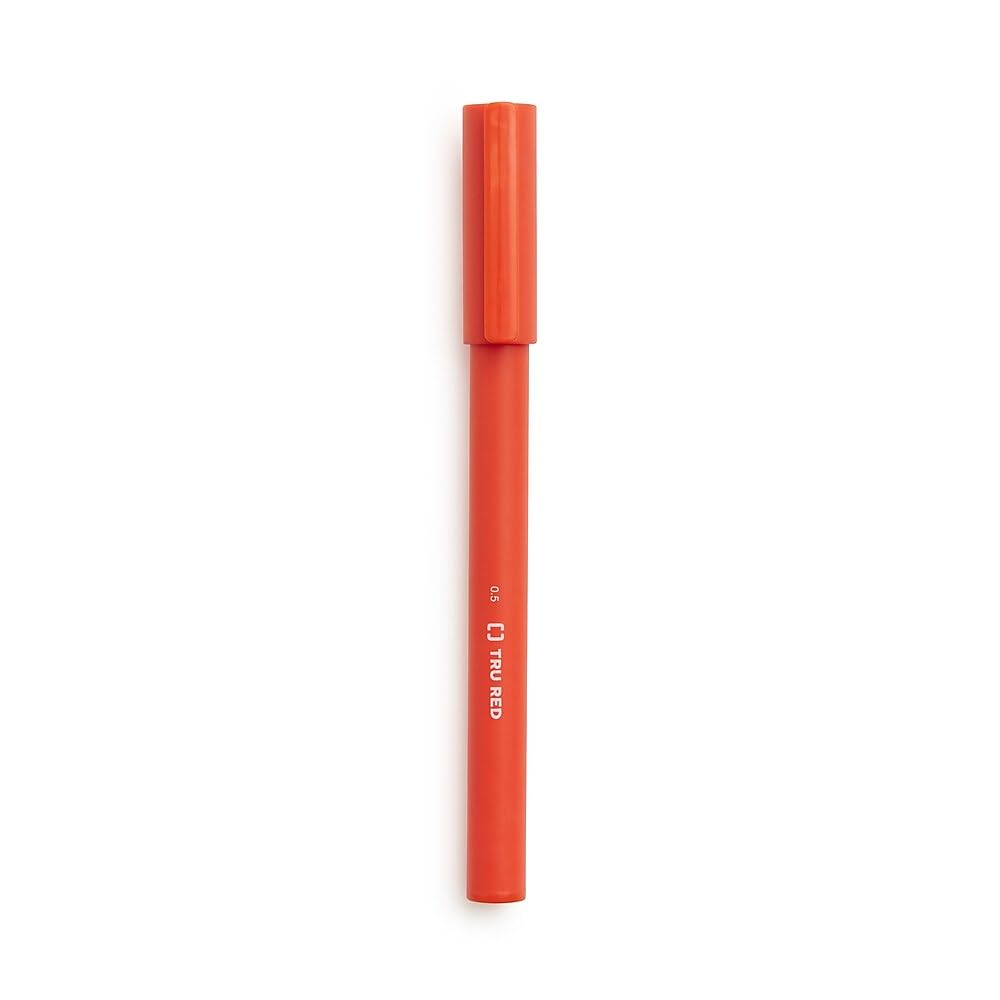 STAPLES TRU RED Quick Dry Gel Pens, Fine Point 0.5mm, 12-Pack - Smooth Writing for Office, School & Note Taking