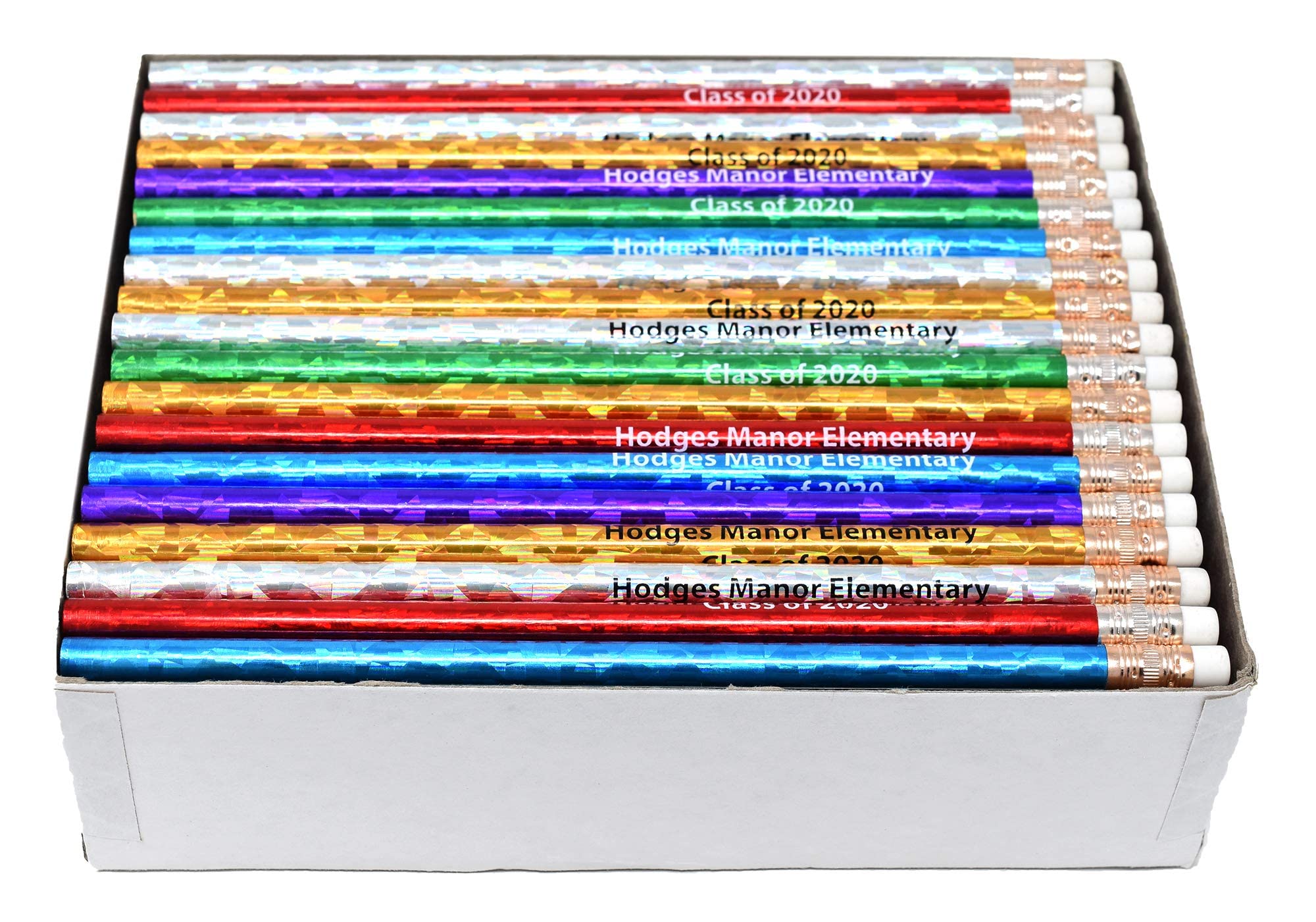 Custom Printed Promotional Glitz Round Pencils - Bulk 500 Pack (Green) - Perfect for Corporate Gifts, School Supplies & Party Favors