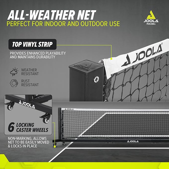 JOOLA Pro Pickleball Net - Portable Regulation Size for Outdoor & Indoor Play - Premium Pickleball Equipment for Backyard, Court & Tournament Use