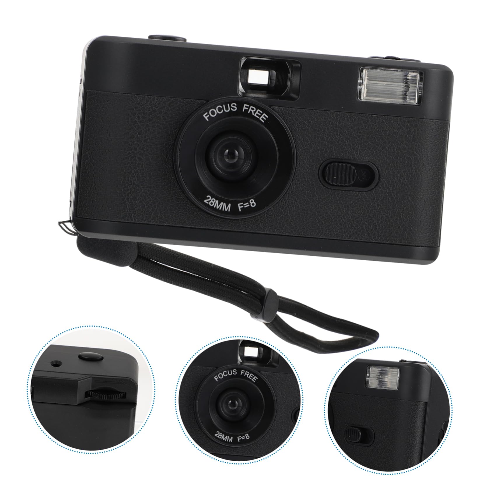 Housoutil 35mm Reusable Vintage Film Camera with Built-in Flash - Single Use & Retro Style for Travel, Parties, Weddings & Everyday Photography